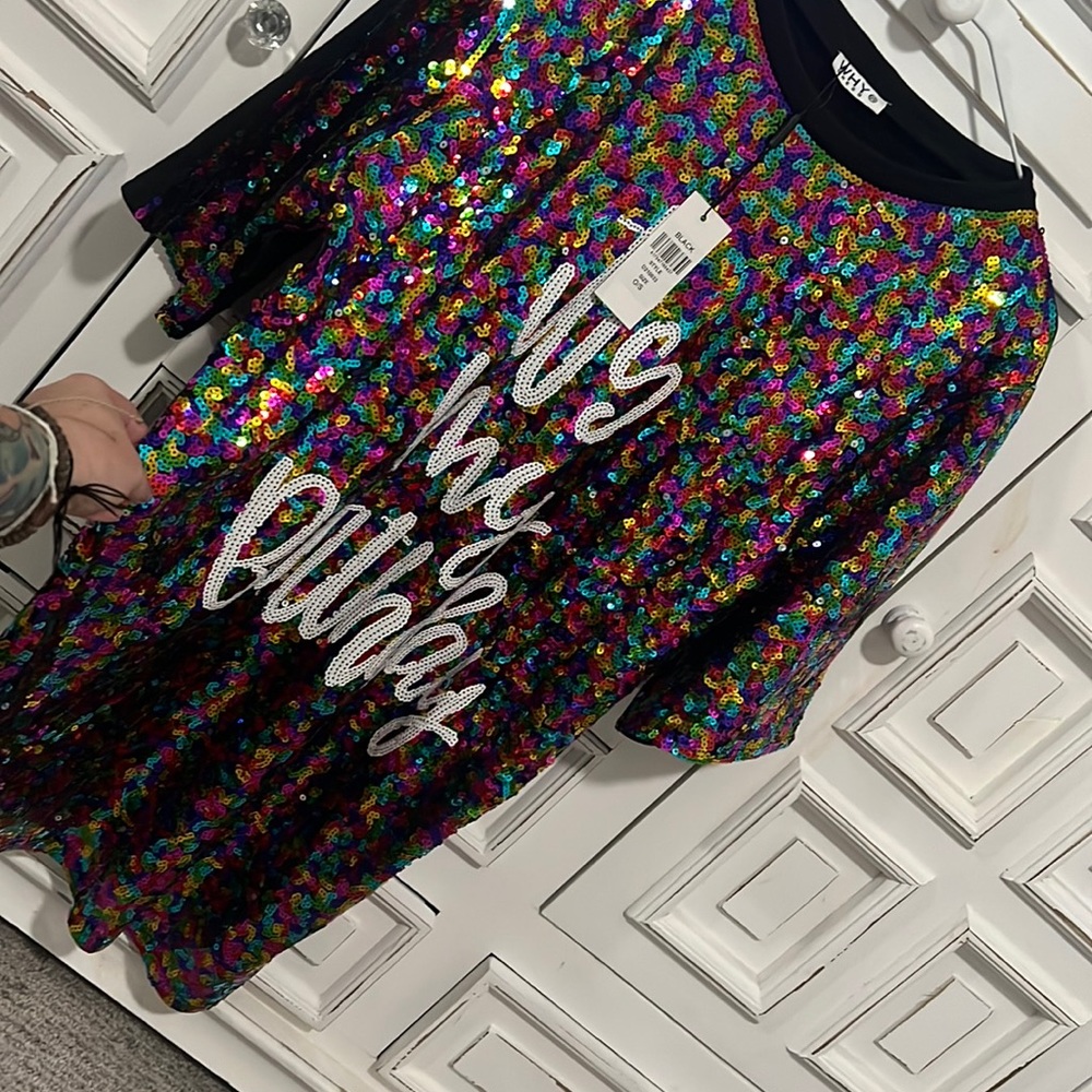 “It’s my birthday” dress O/S
